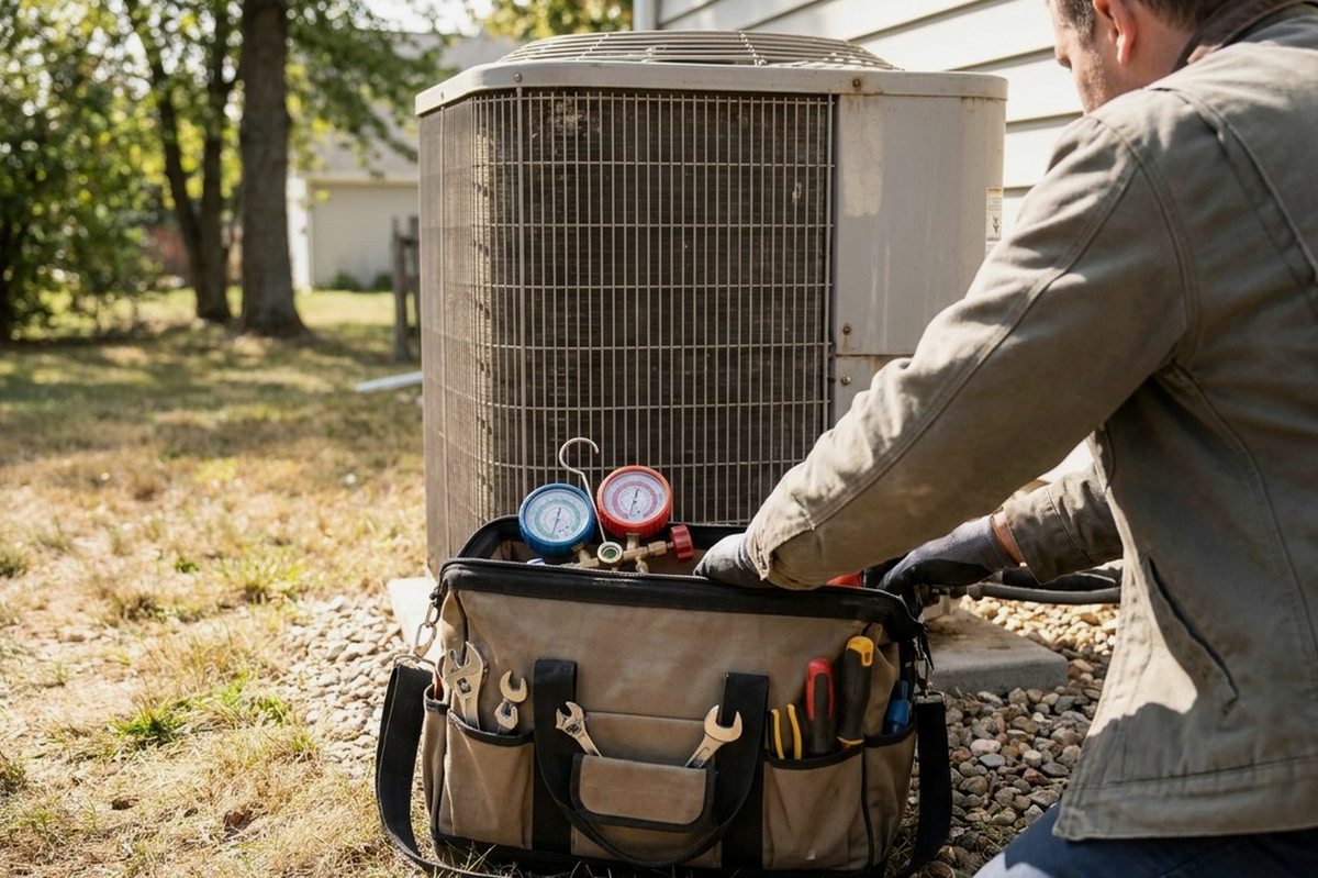 HVAC technician at work